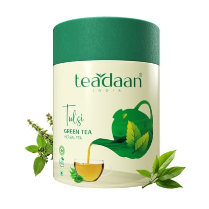 Tulsi Green Tea - 75gm Loose Leaf Herbal Green Tea with Holy Basil (36 Cups) - Stress Relieving, Uplifts Mood, Rich in Antioxidants Tulsi Green Tea - 75gm Loose Leaf Herbal Green Tea with Holy Basil (36 Cups) - Stress Relieving, Uplifts Mood, Rich in Antioxidants