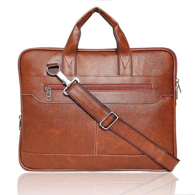 Tan Leather Messenger Bag for Men