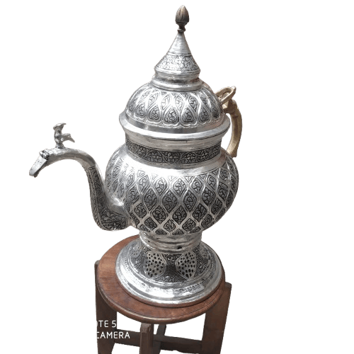 Ornate Hand Engraved Samovar Tea Kettle with Stand