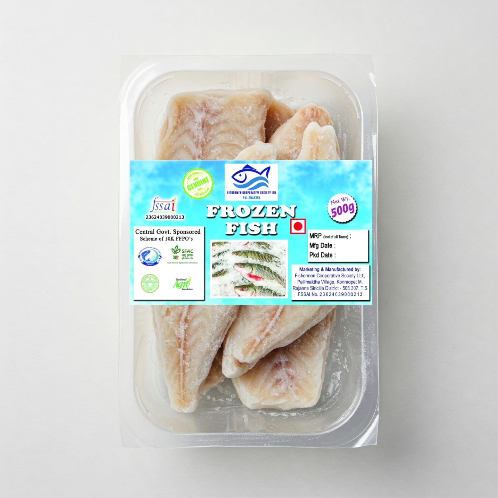  Frozen Fish - 500g - FSSAI Approved - Central Govt. Sponsored Scheme of 10K FFPO's