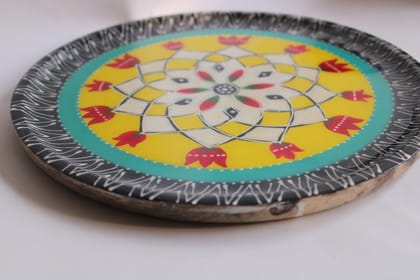  Colorful Hand Painted Decorative Wooden Plate