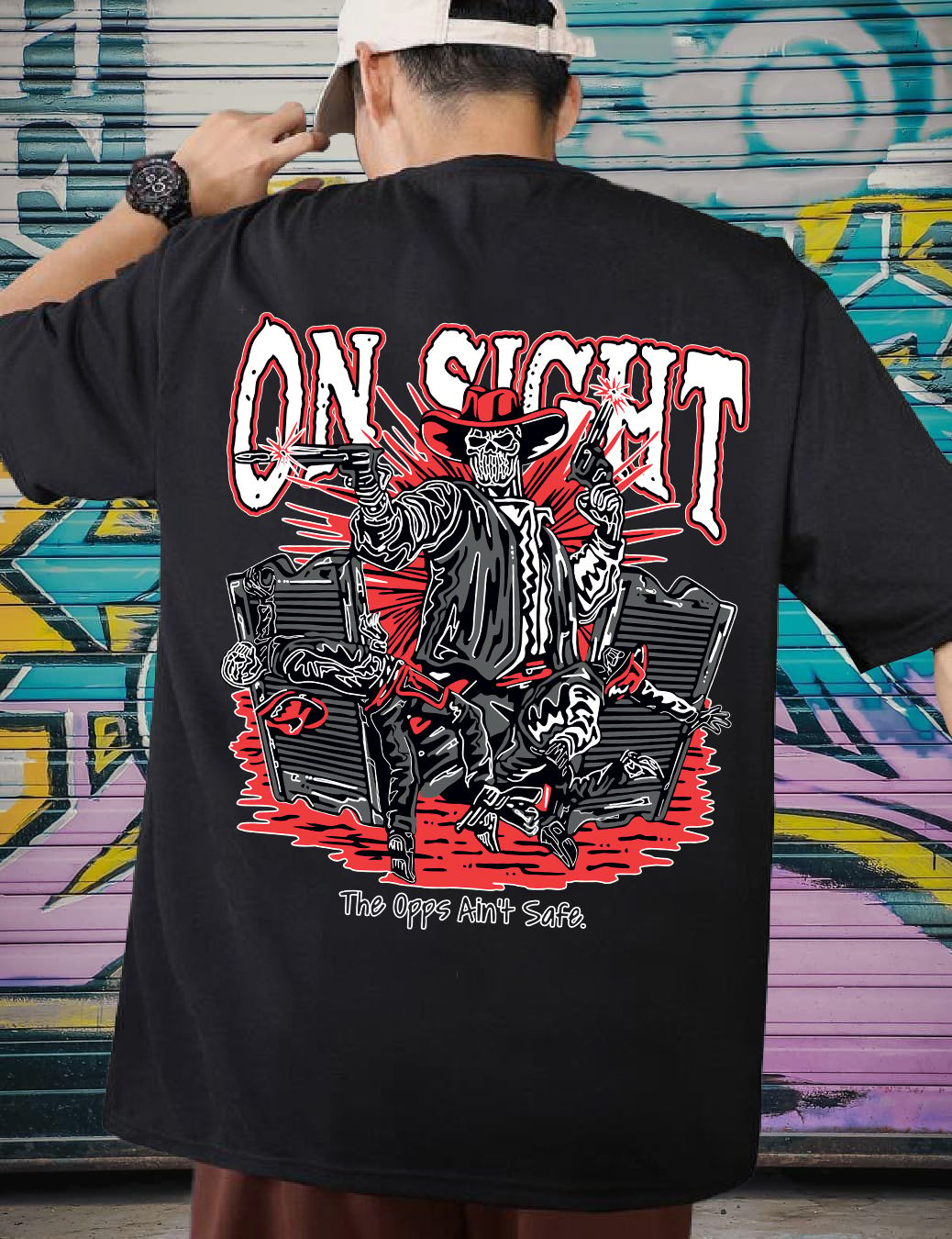 SCOTT FINCHER Men's Graphic T-Shirt, On Sight, The Opp's Ain't Safe, Black : AA(ARN)BLACK_269