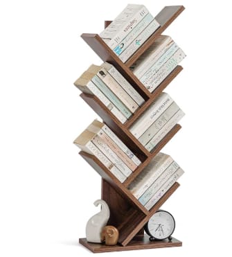 Book Shelf for Home - 7 Tier Tree Shaped Book Rack for Study Room DIY Wooden Book Stand