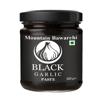 Mountain Bawarchi Black Garlic Paste Non-Pungent Great Taste | Fermented Aged | Highly Nutritious (500 g)
