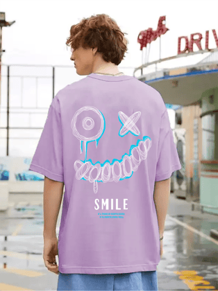 SCOTT FINCHER Men's Casual Streetwear T-Shirt with Smiley Face Graphic and Positive Message "If a thing is worth doing, it is worth doing well" : AA(ARN)LAVANDER_03 SCOTT FINCHER Men's Casual Streetwear T-Shirt with Smiley Face Graphic and Positive Message "If a thing is worth doing, it is worth doing well" : AA(ARN)LAVANDER_03