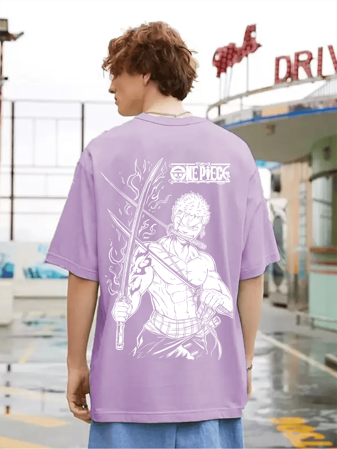 SCOTT FINCHER Men's One Piece Roronoa Zoro T-ShirtOne Piece Anime T-ShirtRoronoa Zoro T-ShirtOne Piece T-ShirtAnime T-ShirtZoro T-Shirt : AA(ARN)LAVANDER_137