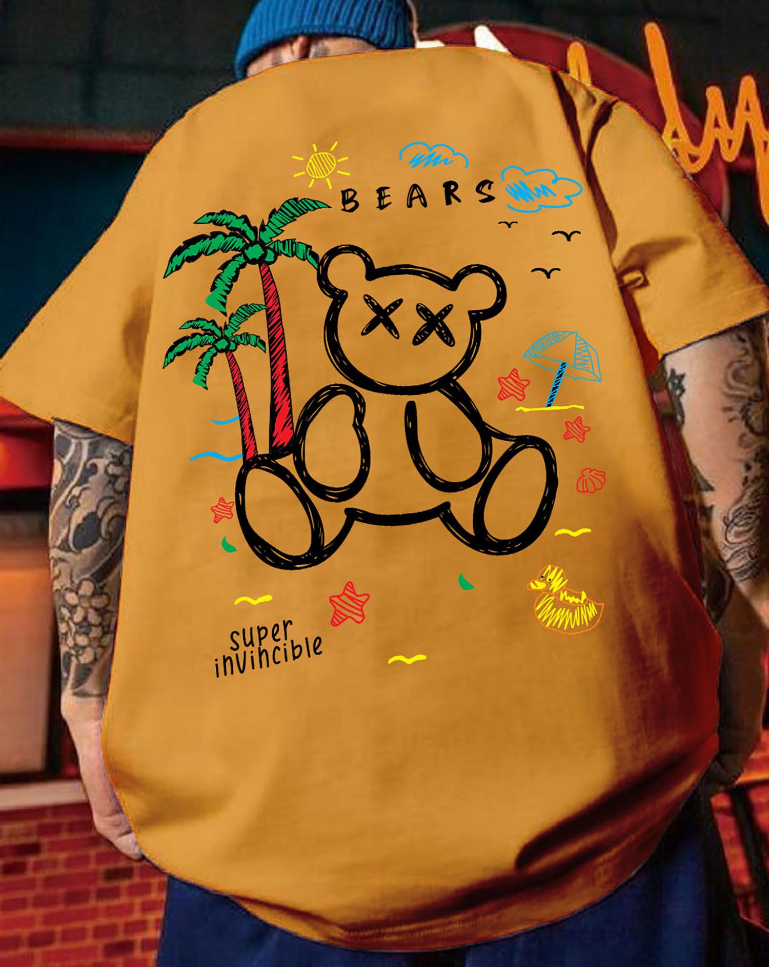 SCOTT FINCHER Men's BEARS Super Invincible T-Shirt : AA(ARN)MUSTARD_14