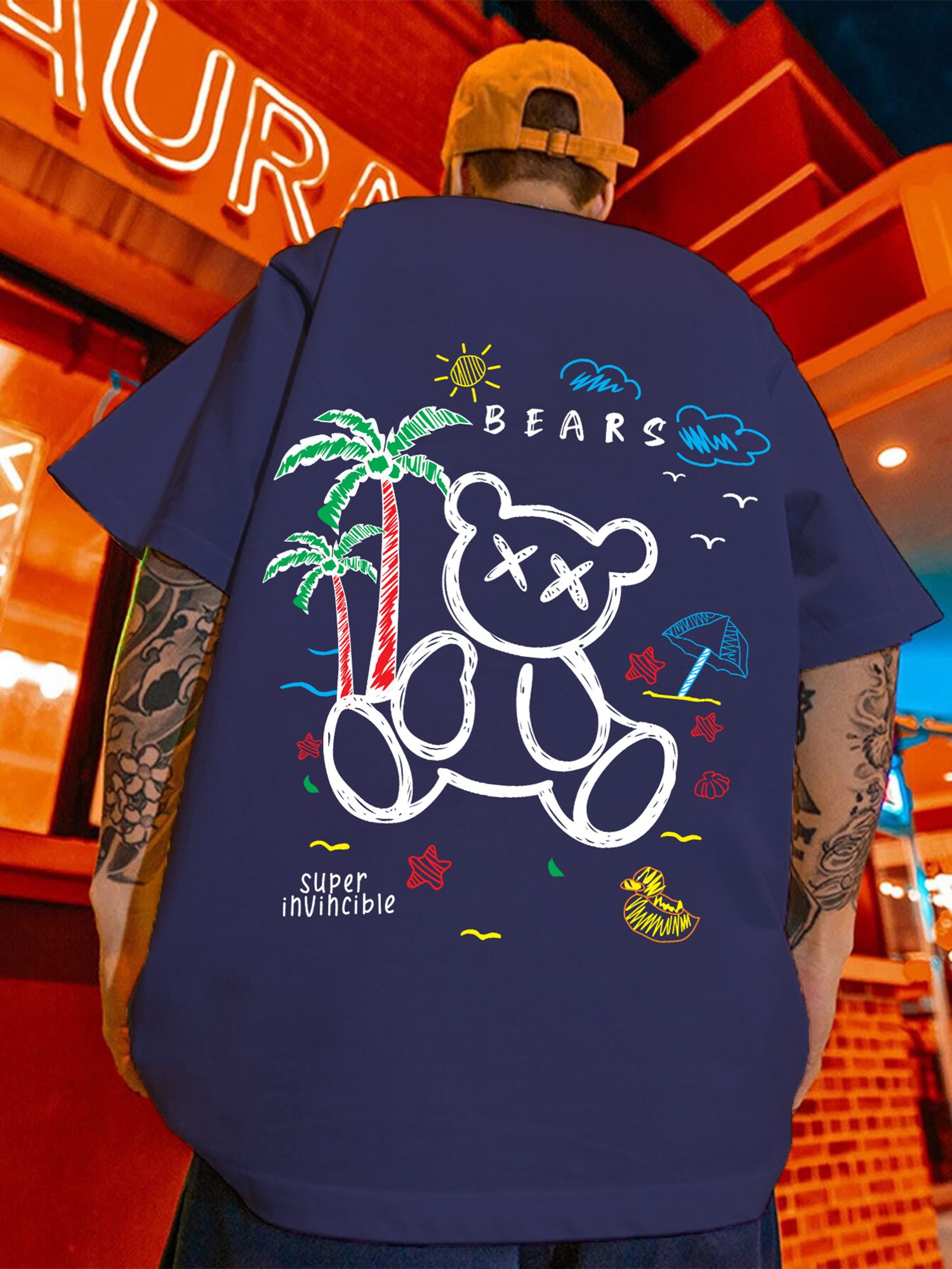 SCOTT FINCHER Men's Summer Casual Short Sleeve T-Shirt, Cotton Streetwear Tshirt, Hip Hop Loose T Shirt, Graphic Tees Tops : AA(ARN)NAVY_14