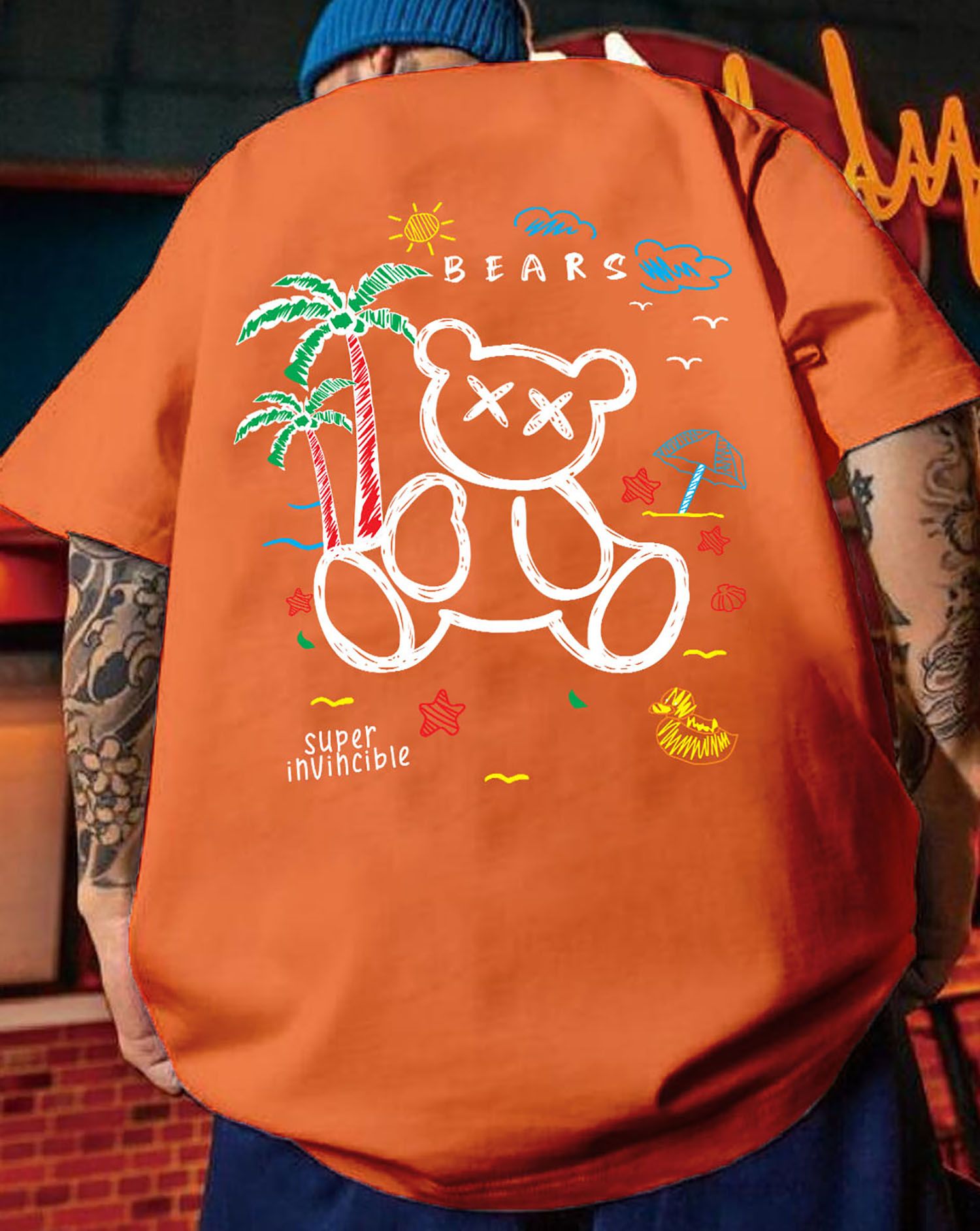 SCOTT FINCHER Men's BEARS Super Invincible T-Shirt : AA(ARN)ORANGE_14