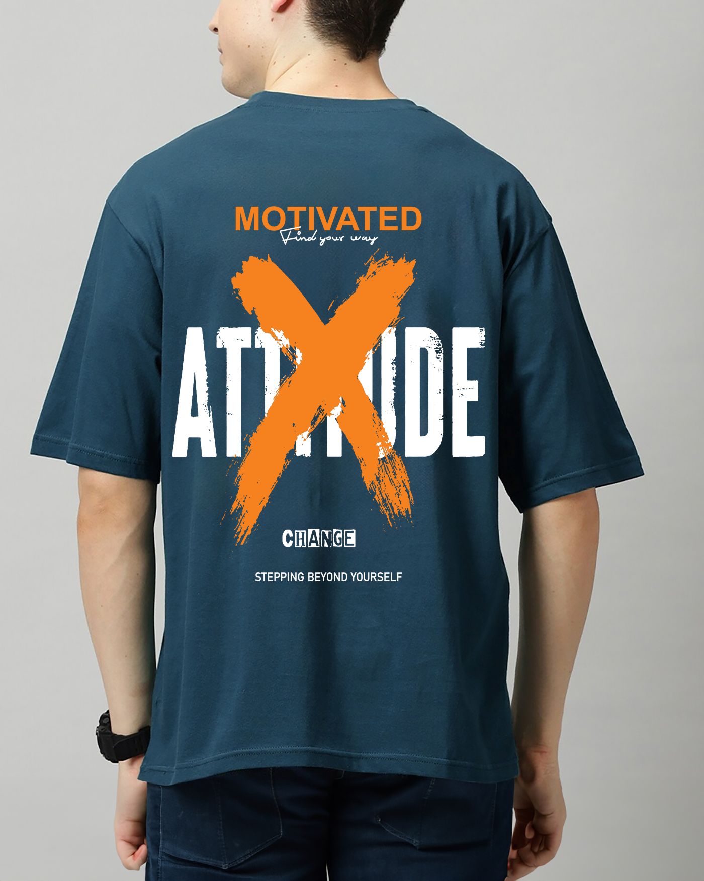 SCOTT FINCHER Men's Motivated Attitude T-Shirt: Find Your Motivation and Change Your Life : AA(ARN)TBLUE_116