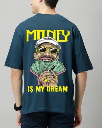 SCOTT FINCHER Men's "Money Is My Dream" Graphic Printed T-Shirt : AA(ARN)TBLUE_169