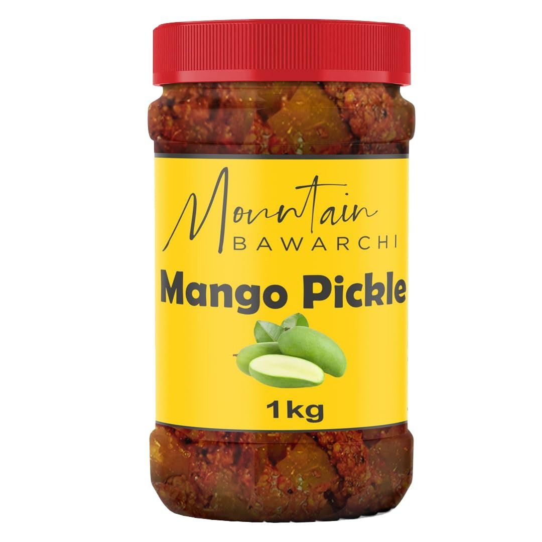 Mountain Bawarchi Mango Pickles | Homemade Mango Pickle in Fresh Form | Spicy & Tangy Aam ka Achaar | Pickle 1kg
