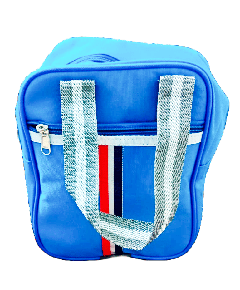  Blue Lunch Bag with Striped Handles