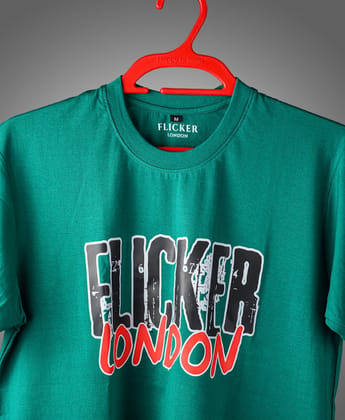 Flicker London Green Funky Texted Tee