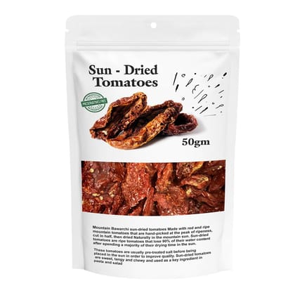 Mountain Bawarchi Sun dried Tomatoes | No Added Preservatives | Sundried Tomatoes Dry | Sundried Tomato | 50g