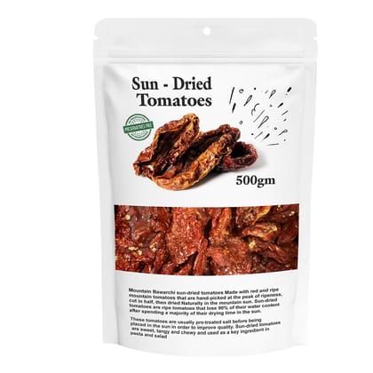 Mountain Bawarchi Sun Dried Tomatoes | No Added Preservatives | Natural & Pure Sundried Tomatoes Dry | 500g