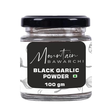 Mountain Bawarchi Black Garlic Powder | No Preservatives are Added | Natural & Pure Garlic Powder Dry |100g, Set of 2