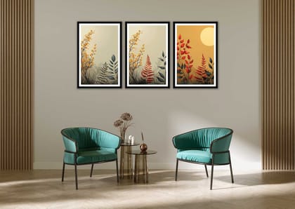 SET OF 3 PIECE AESTHETIC HARMONY WALLART PRINTS 48in X 24in WITH BLACK FRAME SET OF 3 PIECE AESTHETIC HARMONY WALLART PRINTS 48in X 24in WITH BLACK FRAME