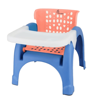 Rabbit Jelly Bean Chair 3 in 1 Multi-Functional Baby Study, Shampoo, Meal | Regular Kids Seating Chair with High Backrest for 1-8 Years Kid, Weight Capacity Upto 40Kgs (Green Blue)