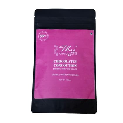 Thy Chocolatey Concoction Organic Vegan Non-Alkalized Drinking Dark Chocolate - 55% Dark - 100g Thy Chocolatey Concoction Organic Vegan Non-Alkalized Drinking Dark Chocolate - 55% Dark - 100g