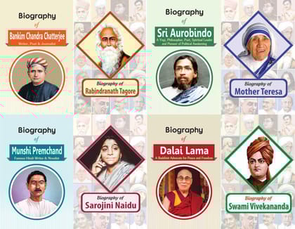 Biography of Dalai Lama, Mother Teresa, Swami Vivekananda, Bankim Chandra Chatterjee, Rabindranath Tagore, Sarojini Naidu, Sri Aurobindo & Munshi Premchand (Set of 8 Books) [Paperback] [Oct 13, 2023] RPH Editorial Board