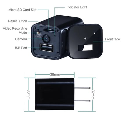 AUSHA USB Wall Charger Hidden Camera | 1080P HD, Plug-in Power, Discreet Indoor Surveillance