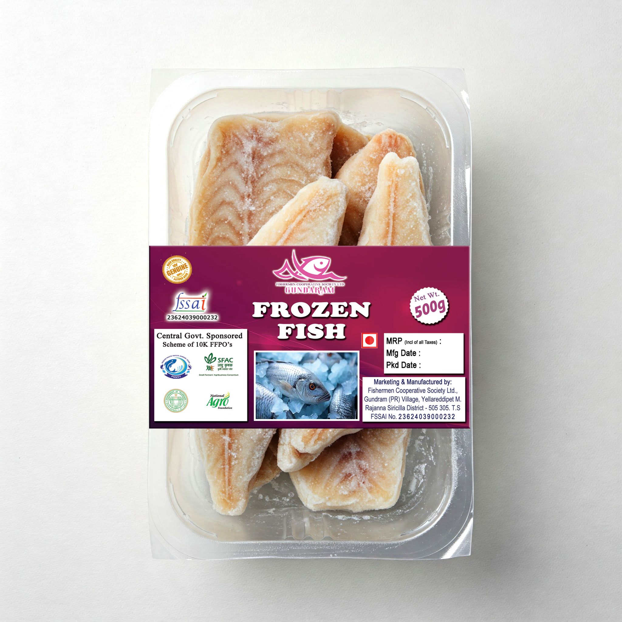 Frozen Fish - 500g - High Quality - FSSAI Approved