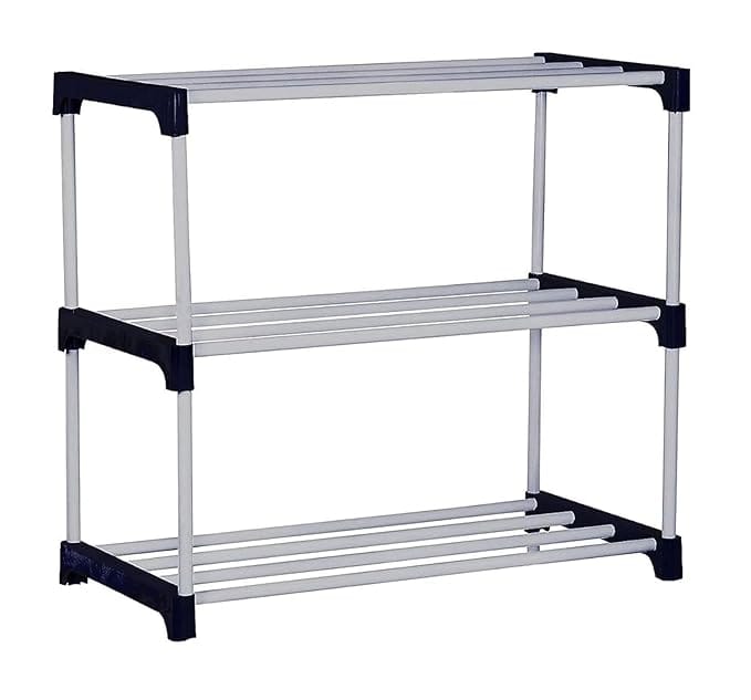 3 Layer Adjustable Bookshelf for Home Library, Book Stand | Book Rack | Stand Shelf 3 Layer Plastic Rack (Black)