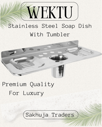 Wektu Stainless Steel Tumbler/Soap Dish Holder/Brush Holder/1PC
