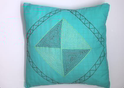  Decorative Hand Embroidered Cushion Cover with Geometric Patterns