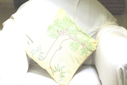 Hand Embroidered Tree of Life Cotton Cushion Cover