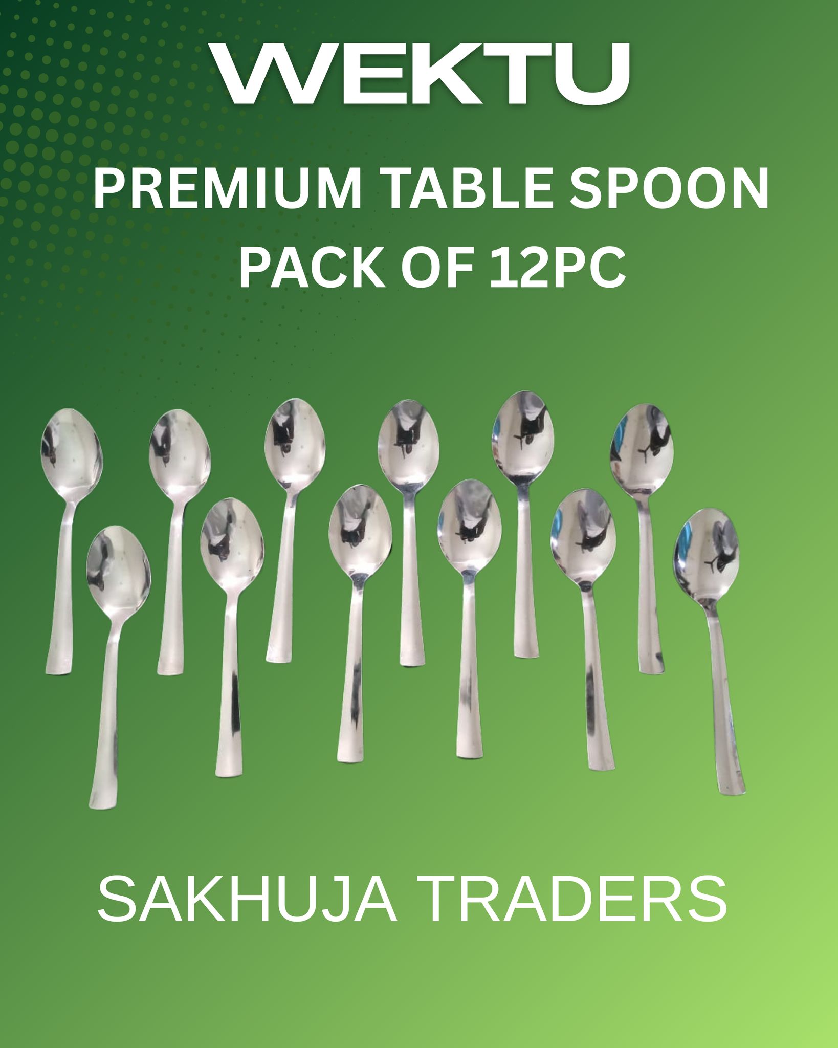 Wektu Stainless Steel Spoon 12PC/Table Spoon/Dinner Spoon