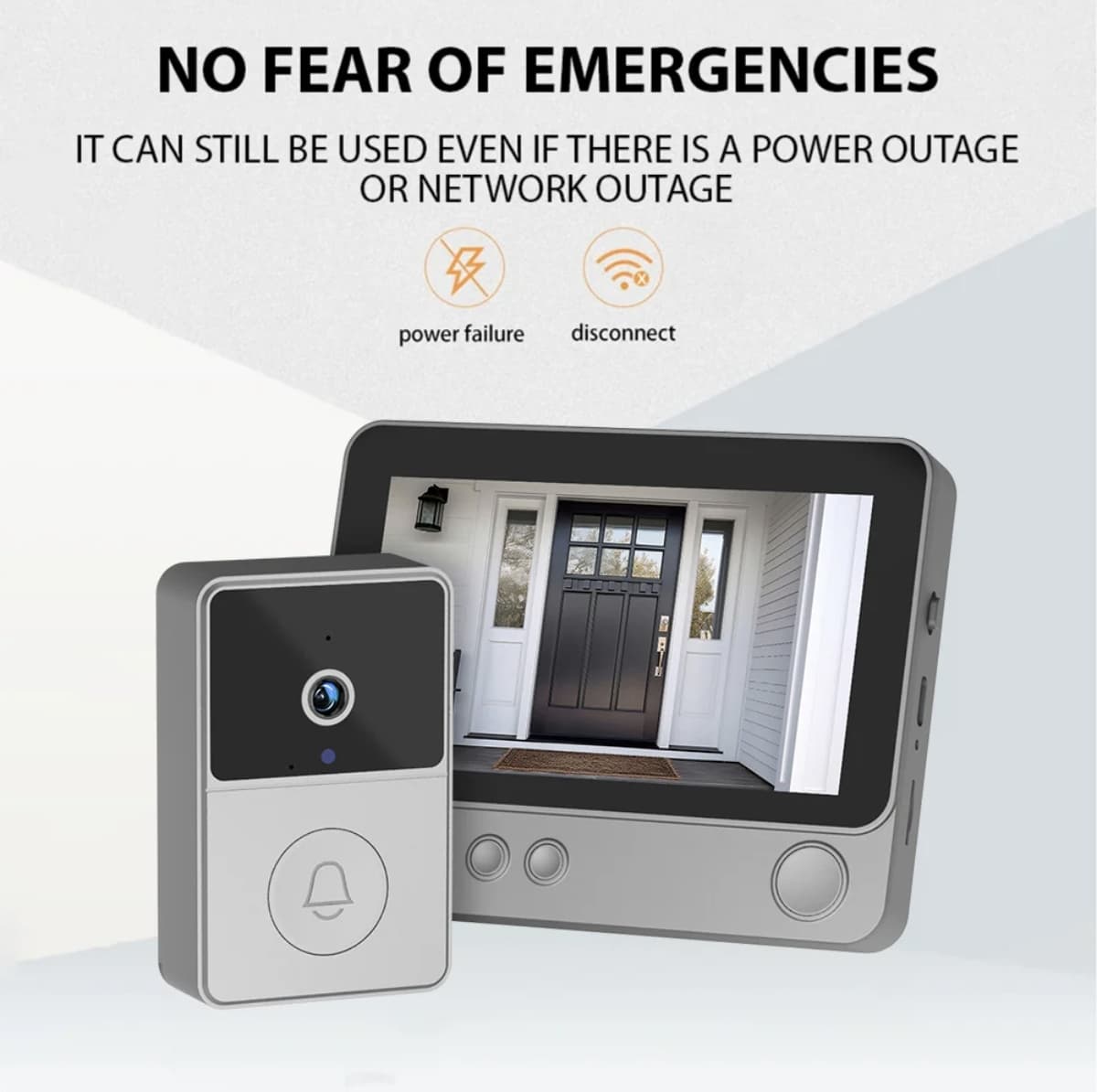 AUSHA Smart Video Doorbell with 4.3” LCD Display | Two-Way Audio, IR Night Vision | Door Camera Without Wi-Fi