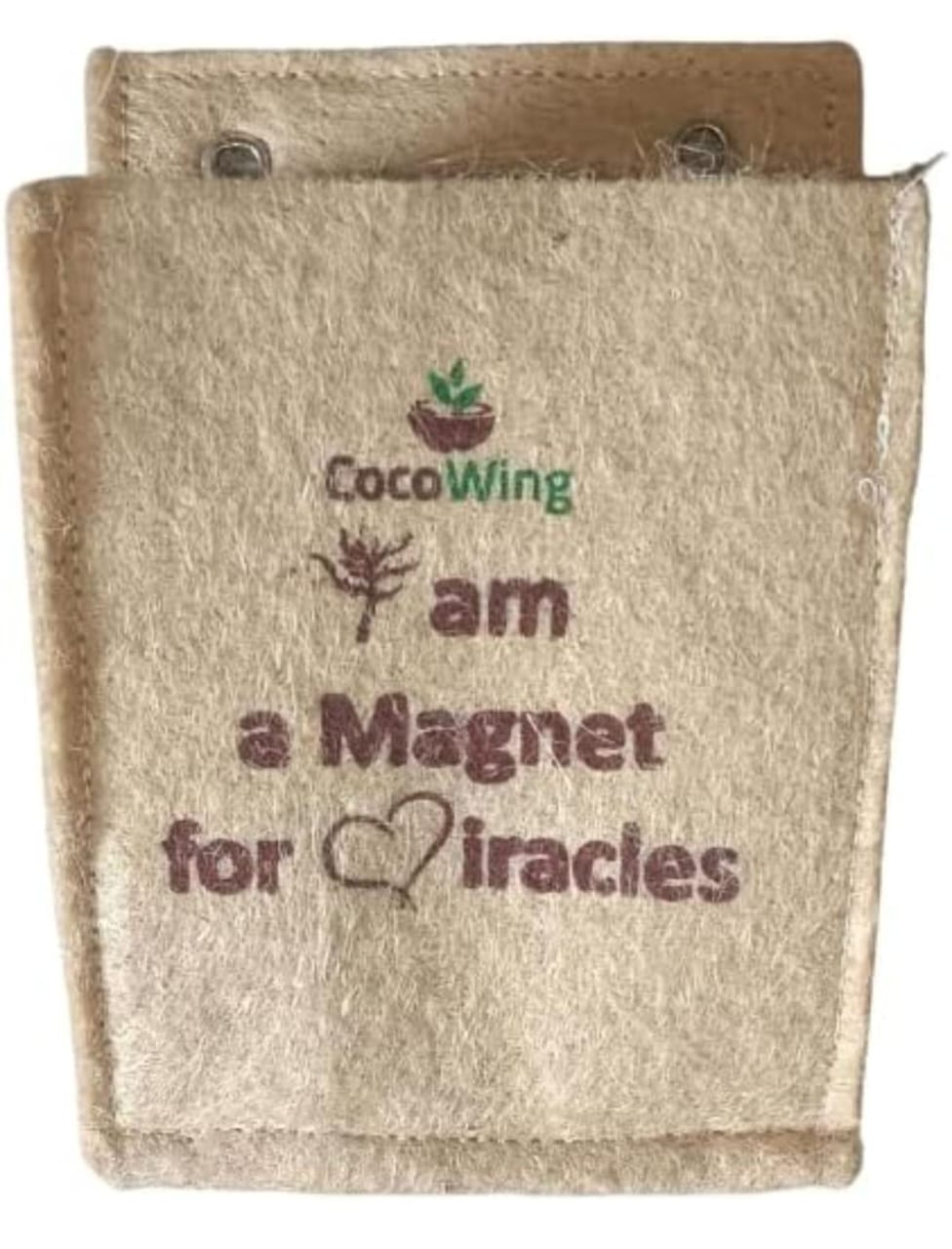 CocoWing Jute Grow Bag with Positive Affirmation for Children - I Am Magnet for Miracles | Wall Mounted Planter