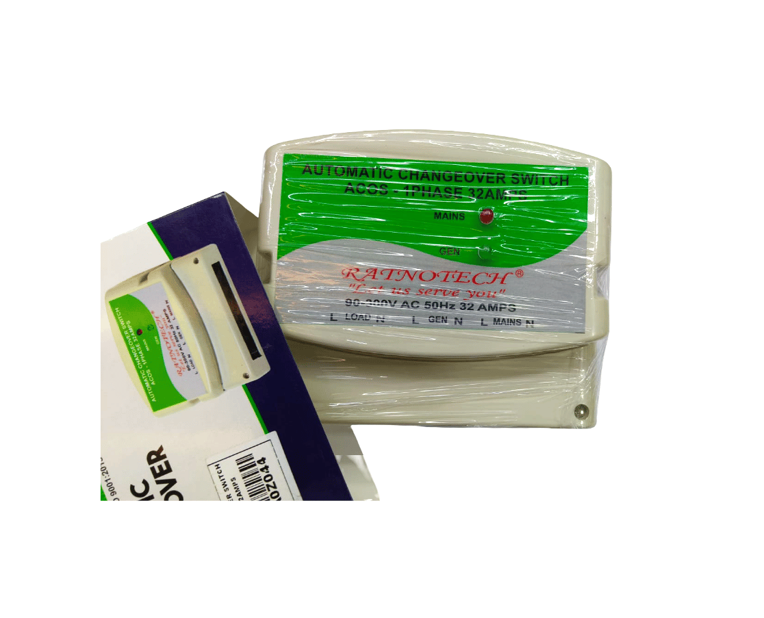 RATNOTECH 32A AUTOMATIC CHANGEOVER SWITCH 90-300V AC 50HZ (6 MONTHS WARRANTY) FREE GIFT INSIDE