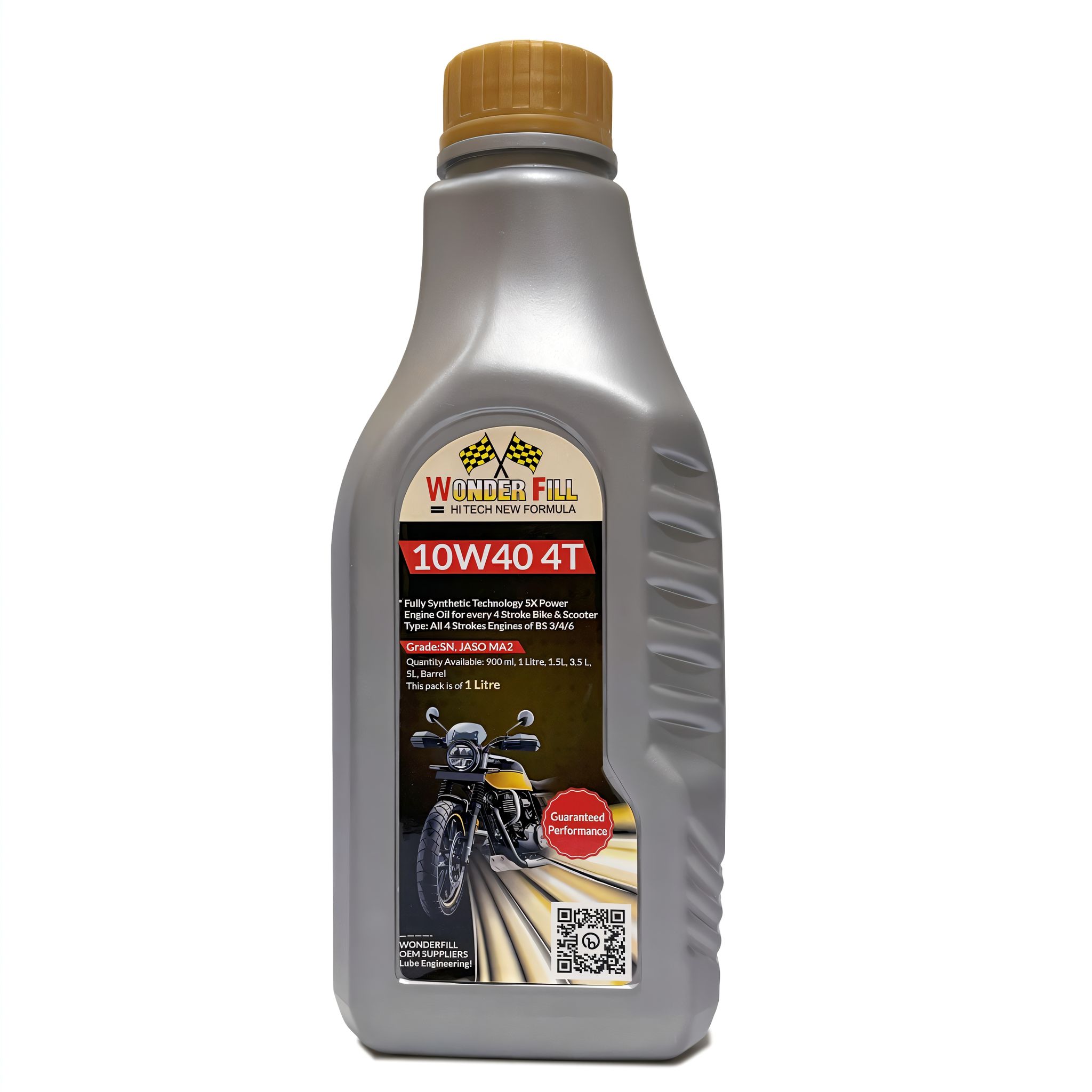 Wonderfill 900091 10W40 Fully Synthetic Engine Oil Tested Certified Full-Synthetic Engine Oil (1 LTR, Pack of 1)