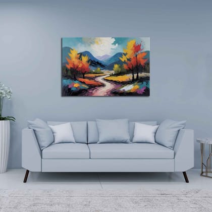BRUSHSTROKES PAINTINGS 24in X 16in WITH BLACK FRAME