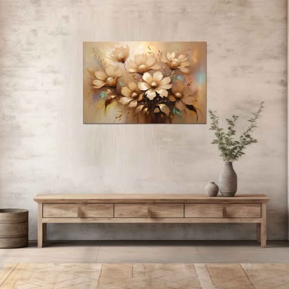 DREAMY ELEGANT FLORAL PRINT 24in X 16in WITH BLACK FRAME