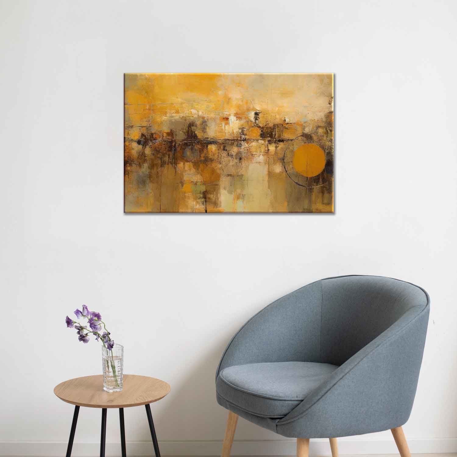 GOLDEN HORIZON WALLART 24in X 16in WITH BLACK FRAME