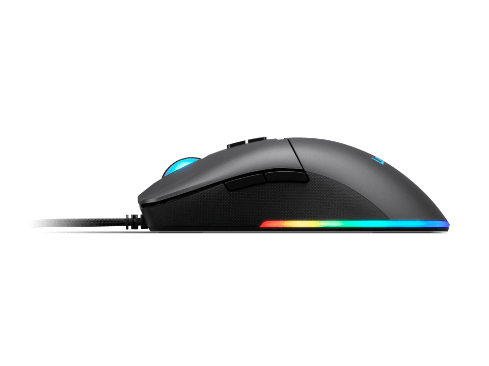 Lenovo M210 RGB Gaming Wired USB Mouse, Ambidextrous, 7-Buttons, 8000 DPI with 4 Levels DPI Switch, 3-Zone RGB Backlight, 3Year Warranty, (GY51M74265)