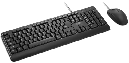 Lenovo 160 Keyboard & Mouse Wired Combo | Waterproof Exoskeleton | Splash Proof Keys | 1600 DPI Full Size Mouse | Non-Slip Scroll Wheel | Adjustable Keyboard Stand | 3 Yr Warranty