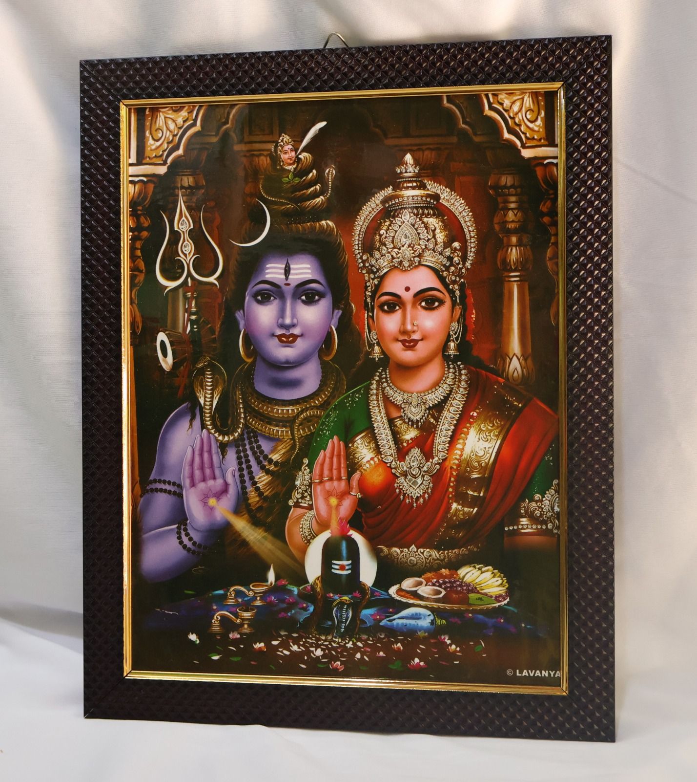 Framed Lord Shiva Parvati Print