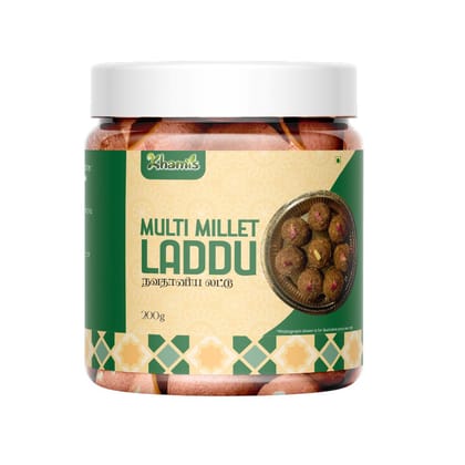 Multi Millet Laddu – Power-Packed Sweet with Ragi, Foxtail, Pearl & More | Jaggery-Based | Healthy & Delicious Treat | Khamis Healthy Foods - 200g (pack of 5)