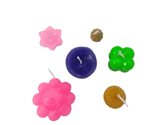 Colorful Decorative Candles Set - Various Shapes