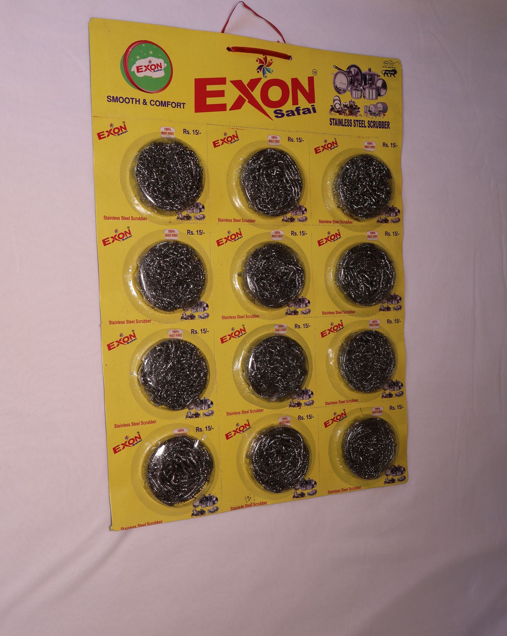 Nlr urban EXON Stainless Steel Scrubber - 100% Rust Free - Durable Kitchen Cleaning Tool