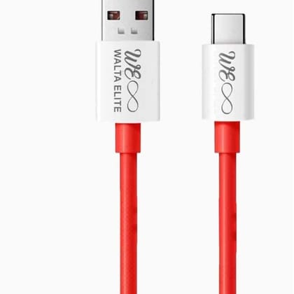 Walta Elite Real Plus Dash 65W USB To Type C Charger Cable (1mtr, Red) Walta Elite Real Plus Dash 65W USB To Type C Charger Cable (1mtr, Red)