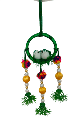 Handmade Bird Nest Dream Catcher with Colorful Embellishments Handmade Bird Nest Dream Catcher with Colorful Embellishments
