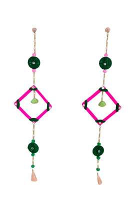 Handmade Pink & Green Hanging Decorations - Bohemian Chic Decor