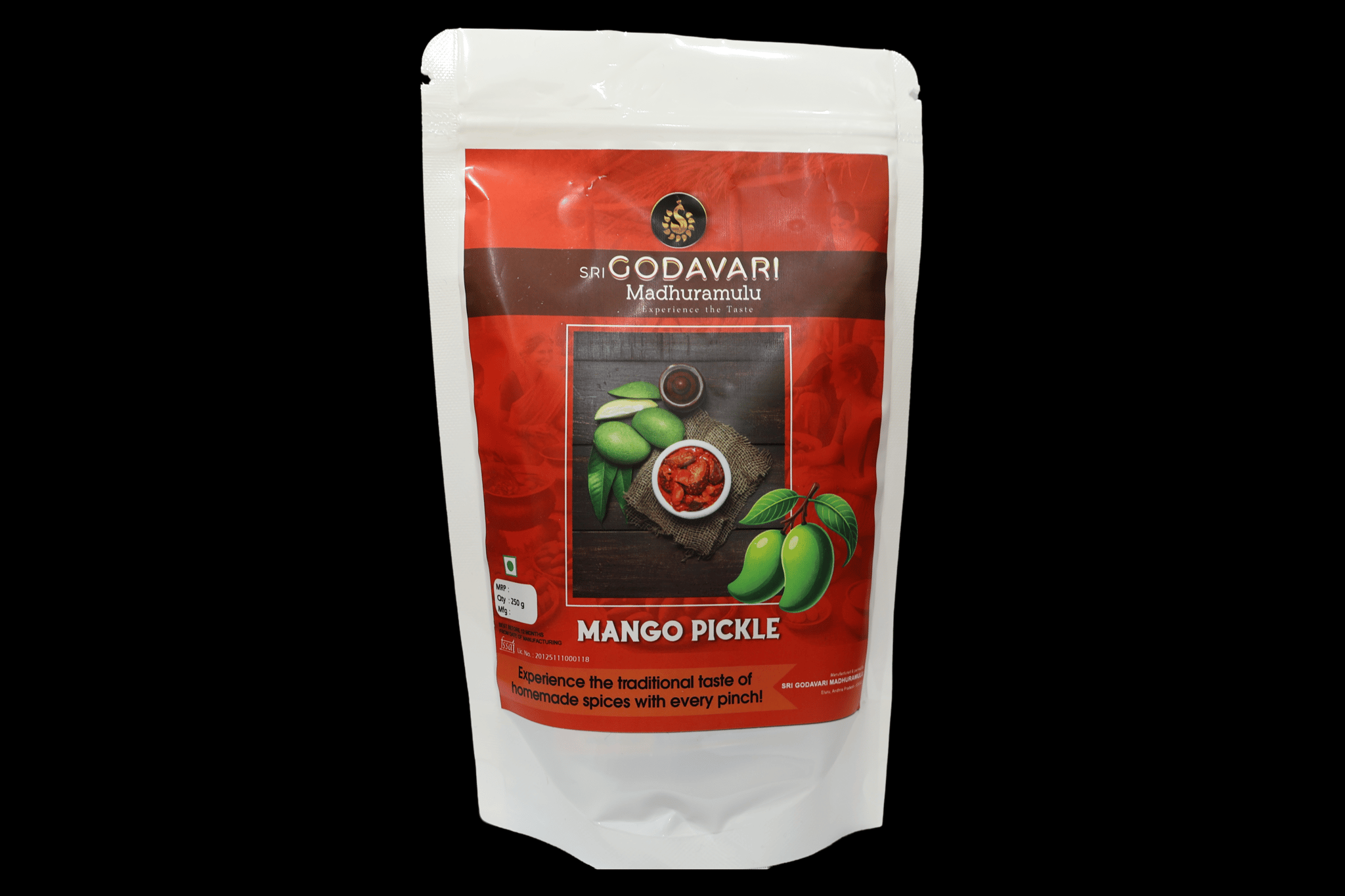 Sri Godavari Godavari Madhuramulu Mango Pickle - Authentic Homemade Spices - 250g