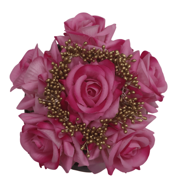 Pink Rose Flower Hair Accessory - Elegant Floral Hair Clip